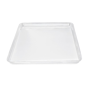 Alt Tag: Omcan 85260 8 x 24-inch Durable Melamine Market Bakery Display Tray rectangular white melamine tray for bakery deli displays