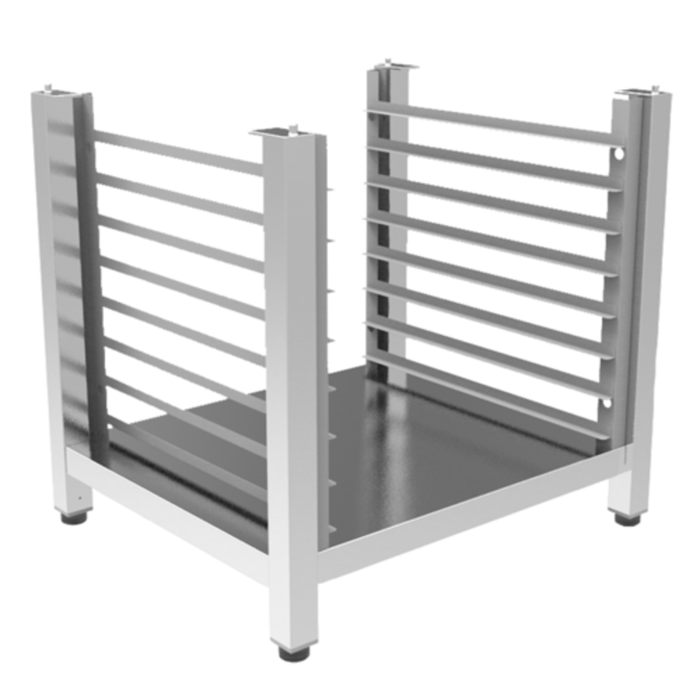UNOX High Open Equipment Stand with Capacity for 8 Full-Size Shelves, stainless open oven stand base for UNOX BAKERLUX SHOP.Pro