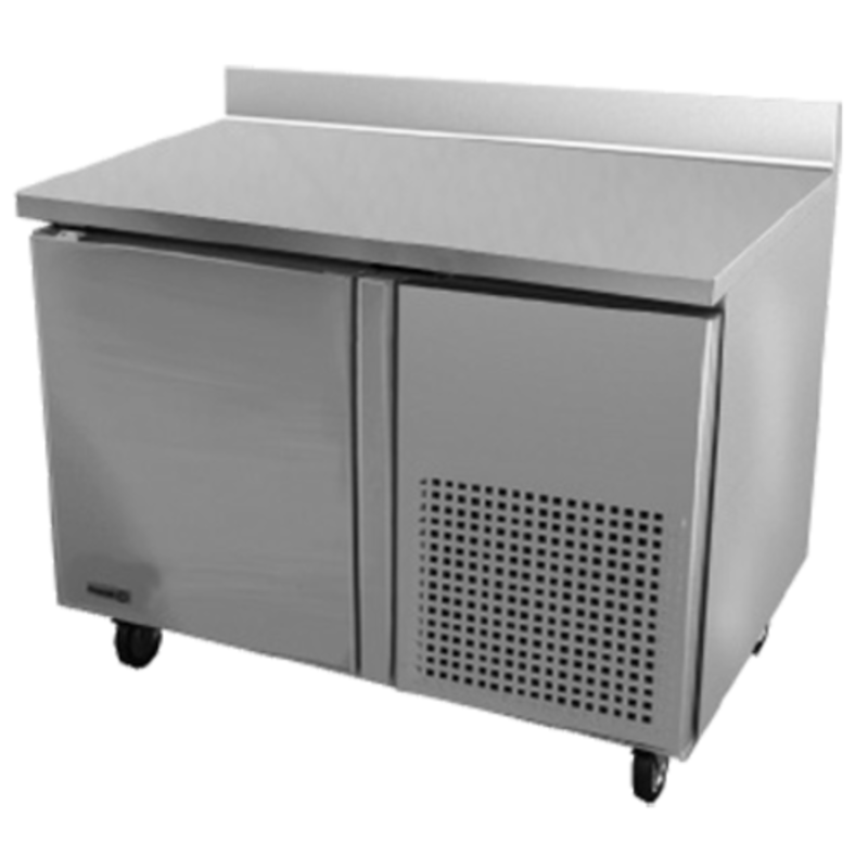 Fagor 46-inch worktop refrigerator featuring stainless steel design and ample refrigerated storage.