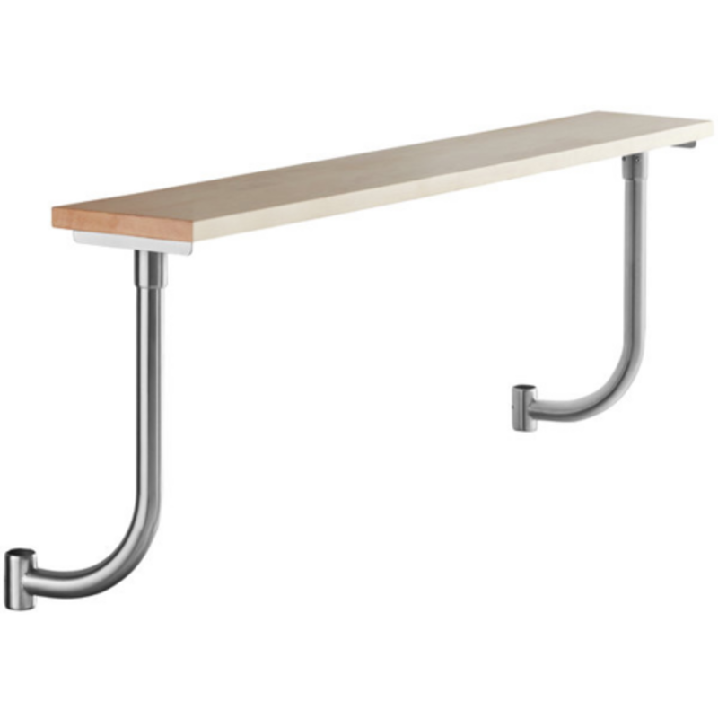 Omcan 47569 10″ x 72″ Wooden Adjustable Cutting Board for 72″ Long Equipment Stand wooden top with stainless steel support brackets