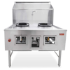Omcan 47726 Two Chamber Natural Gas Wok Range Designed For High-Heat Cooking In Commercial Kitchens