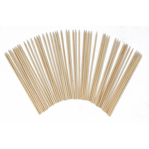 Omcan 14084 Wood Skewers 10-Inch for Grilling 100 Pcs/Bag - pointed wooden grilling skewers for kebabs, BBQ, and appetizers