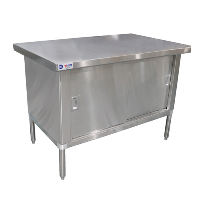 Omcan 60-Inch 304 Stainless Steel Commercial Worktable With Cabinet For Kitchen Organization
