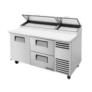True TPP-AT-67D-2-HC 67.38 inch Refrigerated Pizza Prep Table