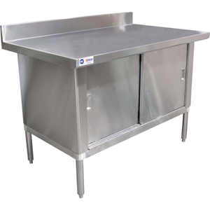 Omcan 24403 48-Inch Stainless Steel Work Table With Enclosed Cabinet For Efficient Prep And Storage