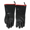 Alt Tag: Omcan 47260 Commercial Bakery High-Temperature Heat Resistant Gloves for Oven Use, black oven gloves with red trim