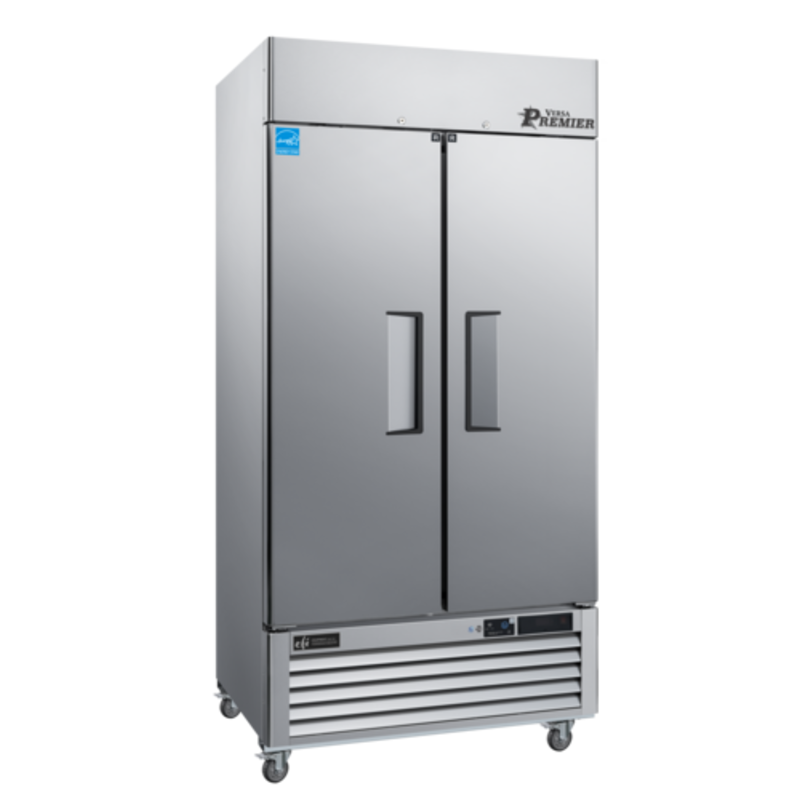39 Inch Two Door Reach In Refrigerator With Stainless Steel Exterior And Easy Access Doors
