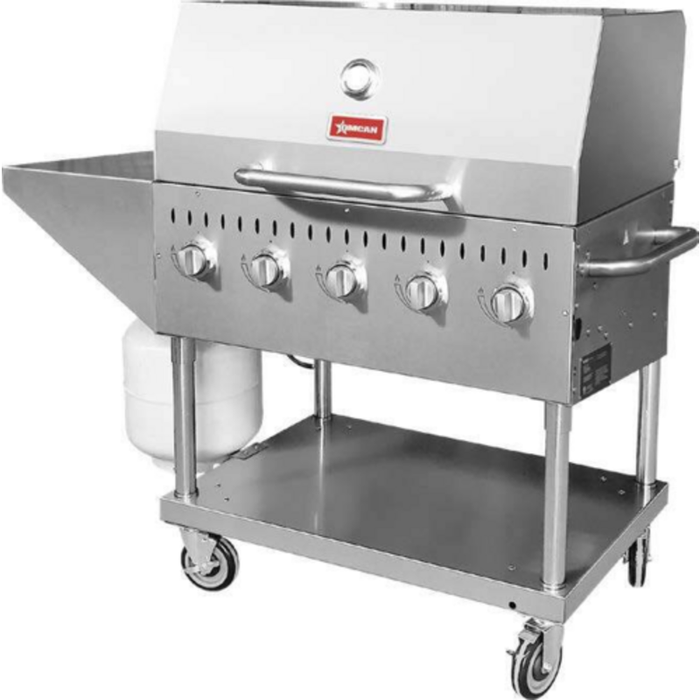 OMCAN 47840 Barbecue extérieur extérieur à 5 brûleurs en acier inoxydable de 35,4"