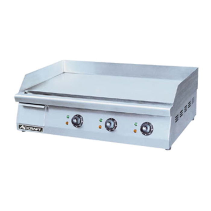 Adcraft GRID-30 Electric Countertop Griddle 15.5" x 30" Stainless Steel