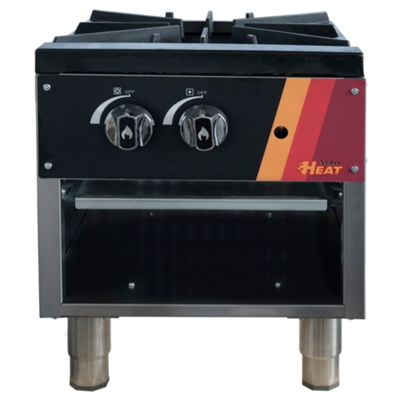 Versa Heat HSP18-1B-N 18" Natural Gas Stock Pot Range With Two Control Knobs For Gas Flame Adjustment