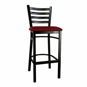 Omcan 47592 17.5-inch Wide Black Swivel Adjustable Height Indoor Bar Stool black bar stool with ladder back and red seat