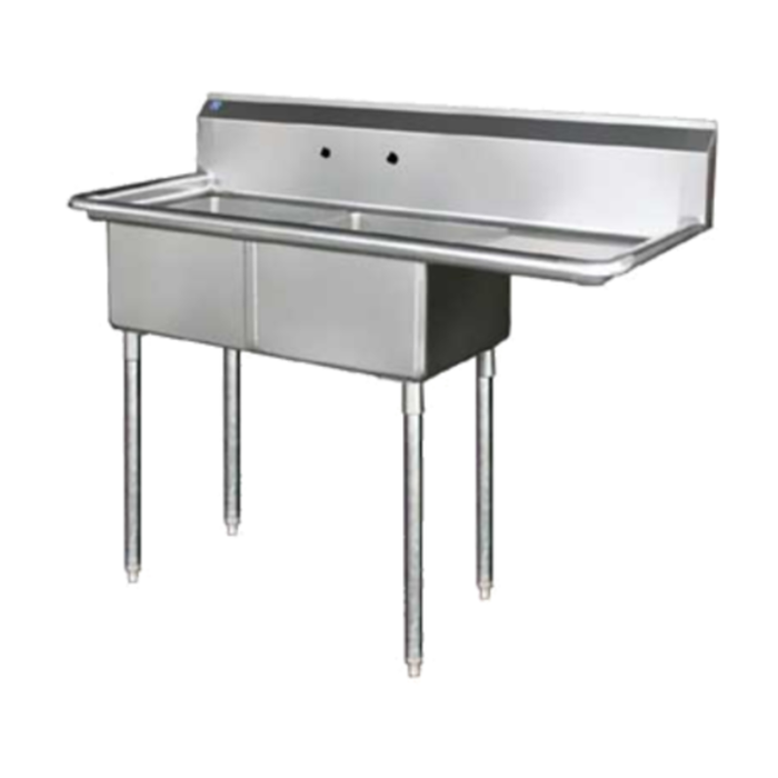 Blueair BS2-18-12/R 57" x 24" Two Compartment Stainless Steel Sink