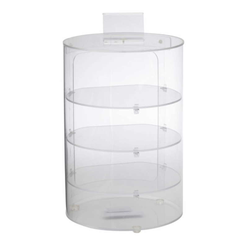 Non-Refrigerated Countertop Display Case Featuring Clear Acrylic Panels For 360-Degree Visibility Of Baked Goods