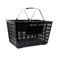 Omcan 43028 50 lb. Capacity Black Plastic Shopping Hand Basket