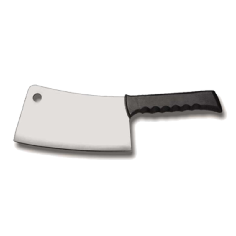Alt Tag: OMCAN 10550 8-inch Blade Polypropylene Handle Heavy Duty Meat Cleaver stainless steel blade with black polypropylene handle