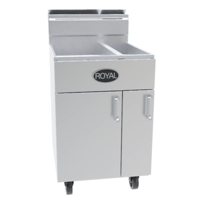 Royal RFT-2550 75 lb. Split Pot Floor Model Gas Fryer