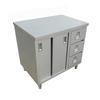 Omcan 44191 Stainless Steel Commercial Work Table With Sliding Doors And Storage Drawers
