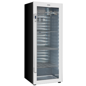 Étiquette alternative : Omcan 49000 21,89 pi³ Armoire de séchage à sec Aurora avec porte en verre, intérieur en acier inoxydable pour la séchage de viande et armoire de vieillissement à sec