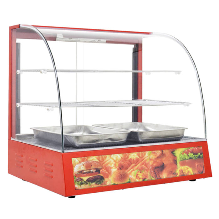 Omcan 21479 26-Inch Countertop Heated Curved Glass Display Case