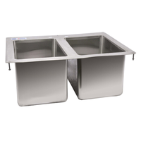 Omcan 39782 25"W Two Compartment Drop-In Stainless Steel Sink
