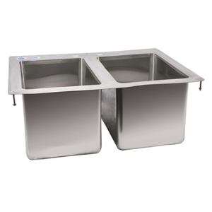 Omcan 39782 25"W Two Compartment Drop-In Stainless Steel Sink