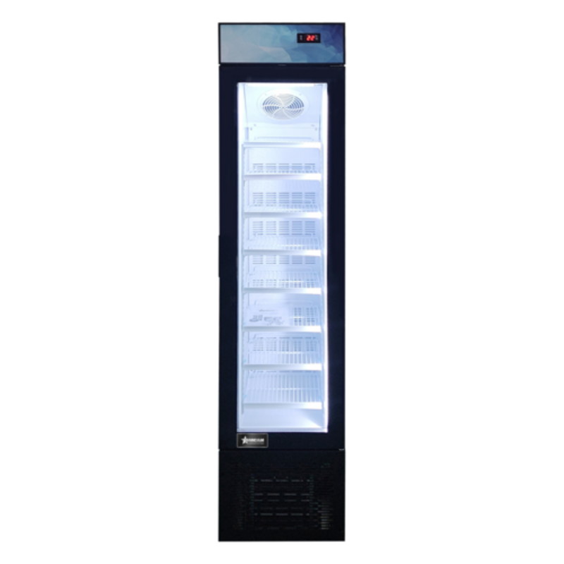 OMCAN 47242 16.5-inch Glass Door Display Freezer for organized frozen product merchandising