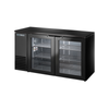 True TBB24-60-2G-Z1-BST-B-1 Glass Back Bar Cooler With Two Glass Doors And Sleek Black Exterior