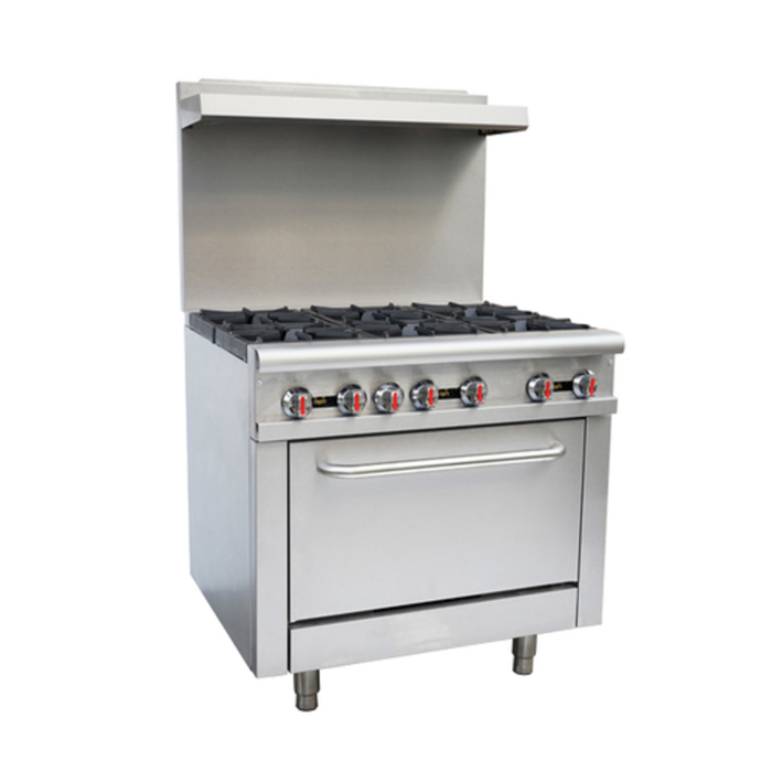 Cuisinière commerciale à propane liquide de 36 pouces à six brûleurs Omcan 46151