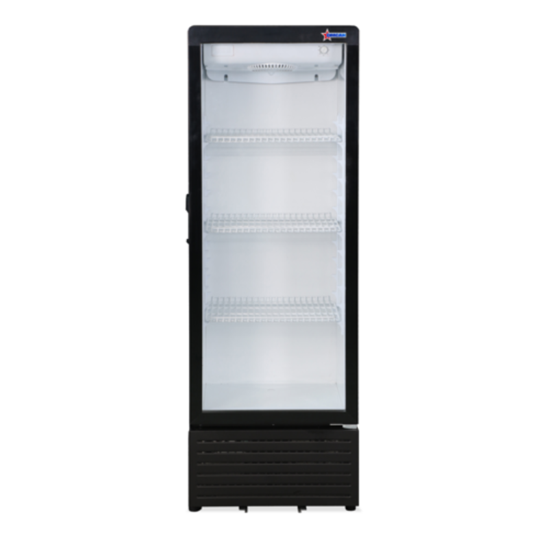 OMCAN 47586 21.1" Reach-In Glass Door Refrigerated Merchandiser For Displaying Chilled Items