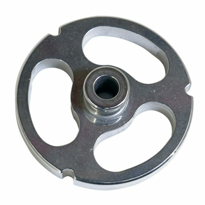 Alt Tag: Omcan 27871 Durable #32 Kidney Plate 3 Hole Accessory meat grinder breaker plate with three holes for coarse first-cut grinding