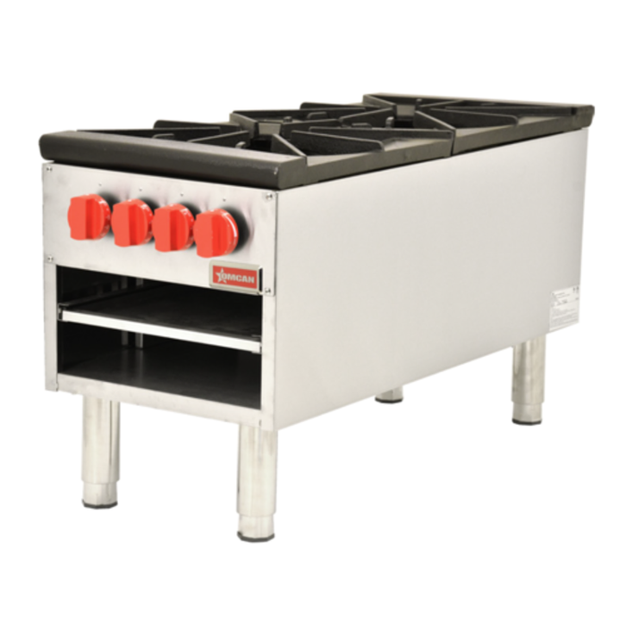 Omcan 37529 Double Burner Gas Stock Pot Range 41.75"W