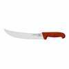 Durable Stainless Steel Steak Knife with Red Handle for Effortless Cutting in Kitchen or Restaurant