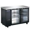 OMCAN 59060 Aurora Series 61-Inch Glass Door Back Bar Cooler With Silver Top And Double Glass Doors