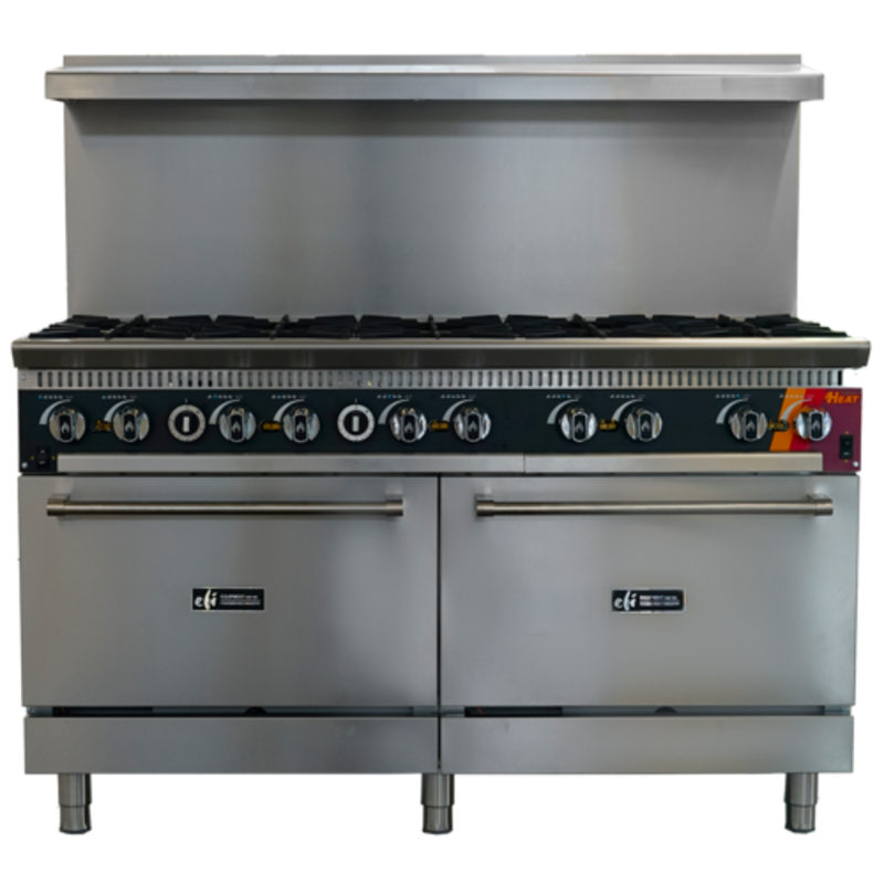 60 Inch Gas Restaurant Convection Range With Stainless Steel Finish And Multiple Burners