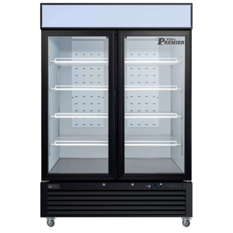 Versa Premier C2-54GDVCP 54 Inch Two Glass Door Merchandiser Cooler For Displaying Beverages And Packaged Foods