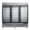 Versa Premier C3-82GDSVCP 81.9" Three Door Glass Refrigerator With Spacious Shelving For Product Display