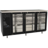 Versa Premier CBBGD3-28-72VCP 72" Back Bar Refrigerator With Glass Doors, Three-Section, Spacious Capacity.