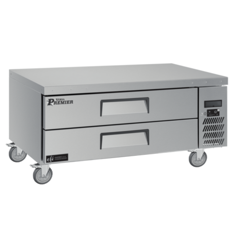 Versa Premier CCB-60VCP Refrigerated Chef Base Equipment Stand With Drawers And Wheels For Kitchen Use.