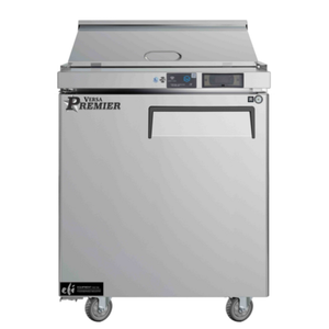 Alt Tag: Versa Premier 27 Inch Single Door Sandwich Salad Prep Table refrigerated prep table with left-hinge door and stainless steel exterior