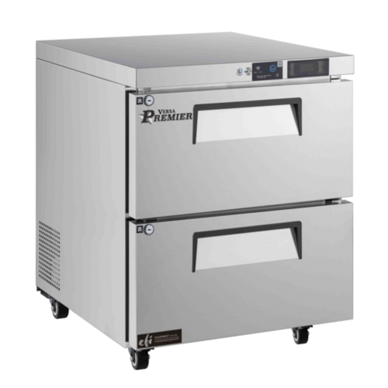 27.5 Inch Undercounter Refrigerator With Dual Drawers And Stainless Steel Finish