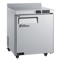 Versa Premier CWDR1-27VCP-R 27 Inch Refrigerated Worktop Counter Cooler stainless steel commercial prep counter with casters