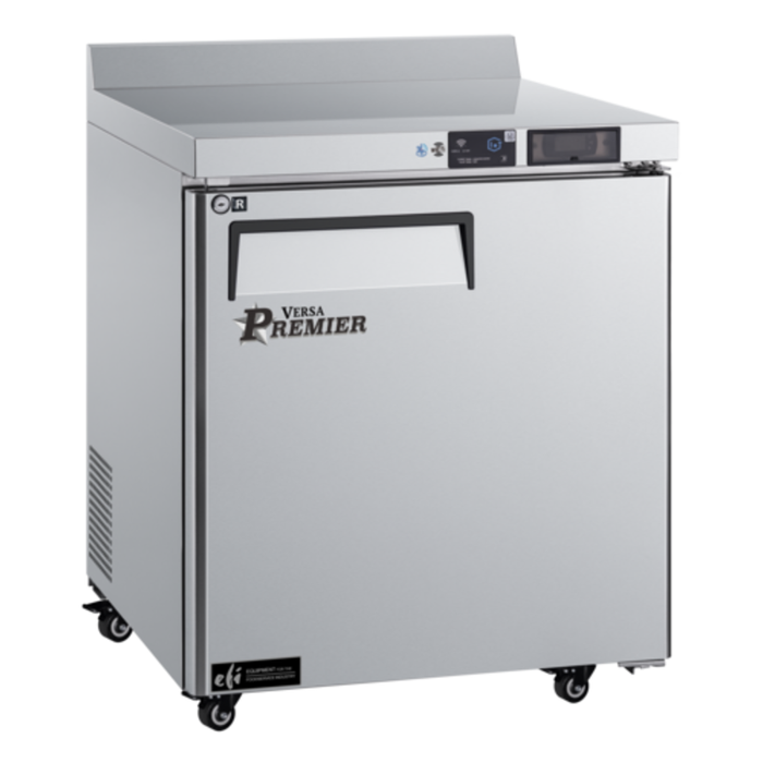 Versa Premier CWDR1-27VCP-R 27 Inch Refrigerated Worktop Counter Cooler stainless steel commercial prep counter with casters