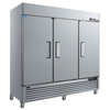Versa Premier F3-82VCP Three-Section Reach-In Freezer With Solid Doors And Stainless Steel Finish