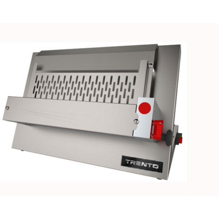 Alt Tag: TRENTO 40640 Adjustable Dough Roller with 6.3 cu.ft. Capacity commercial stainless steel dough sheeter machine
