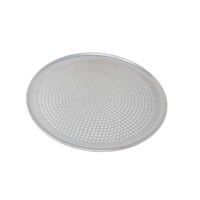 Omcan 44553 Plaque à pizza ronde antiadhésive en aluminium foncé de 14 pouces pour boulangeries professionnelles