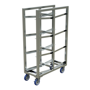 Winholt AL-1104-2S-ST 8-Shelf Aluminum Slanted Lug & Box Rack