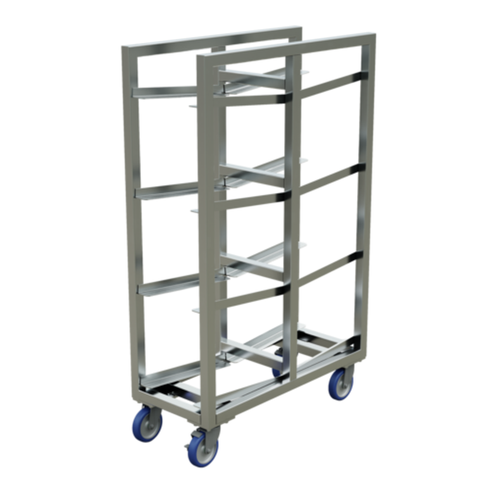 Winholt AL-1104-2S-ST 8-Shelf Aluminum Slanted Lug & Box Rack