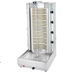 Visvardis DE4A Capacité 155-200 lbs, poulet gyroscope électrique vertical en acier inoxydable, rôtisseur verticale shawarma
