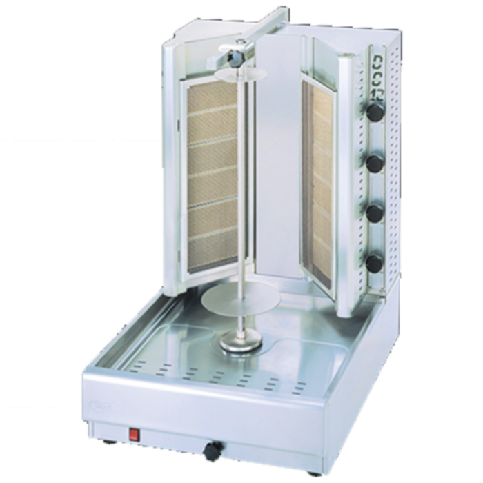 Tag alternatif : Visvardis S.A. Turbo Gas Gyroscope vertical Broiler 145 lbs Capacité Gril commercial vertical à la rotisserie avec carrosserie en acier inoxydable