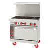 36 Inch Gas Restaurant Range With Six Burners And Convection Oven, American Range AR-6-C Model